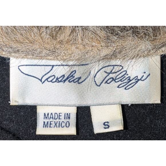 Womens Tasha Polizzi Faux Fur Trim Fleece Jacket Equestrian Western Black Sz S - Picture 3 of 4